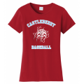 Women's Red Baseball Tee