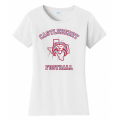 Women's White Football Tee