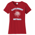 Women's Red Softball Tee