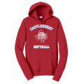 Unisex Red Softball Hoodie