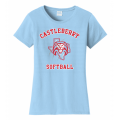 Women's Light Blue Softball Tee