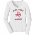 Women's White Baseball LS