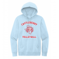 Unisex Light Blue Volleyball  Hoodie