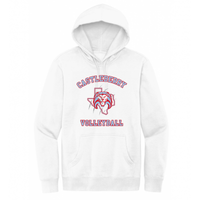 Unisex White Volleyball Hoodie