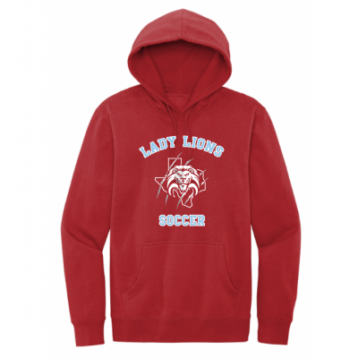Unisex Red Lady Lions Soccer Hoodie