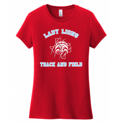 Women's Red Lady Lions T&F Tee