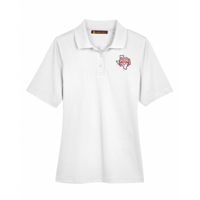 Women's White Harriton Polo