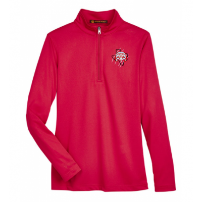 Women's Red Harriton Quarter Zip