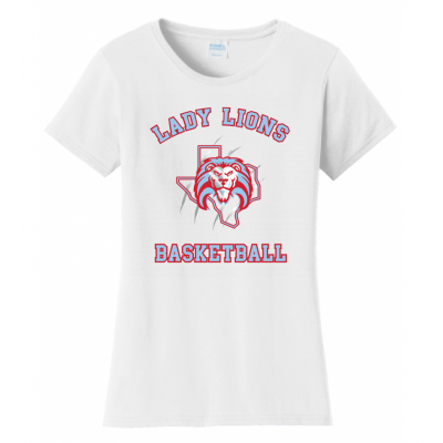 Women's White Lady Lions Basketball Tee
