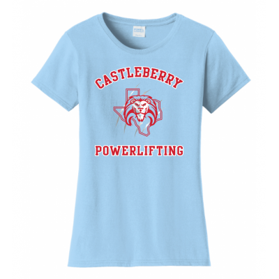 Women's Light Blue Powerlifting Tee