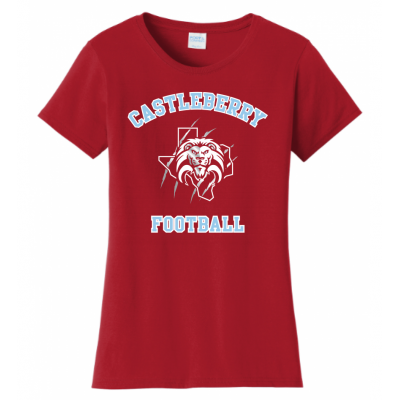 Women's Red Football Tee