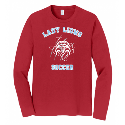 Unisex Red Lady Lions Soccer LS