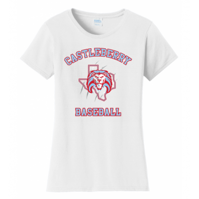 Women's White Baseball Tee