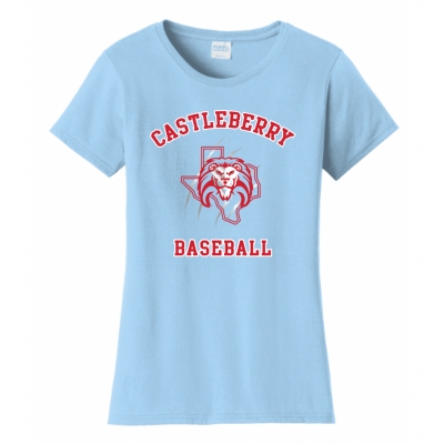 Women's Light Blue Baseball Tee