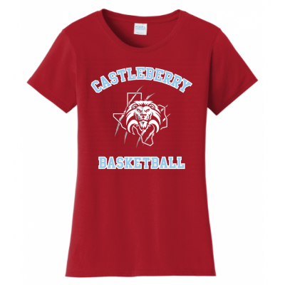 Women's Red Basketball Tee