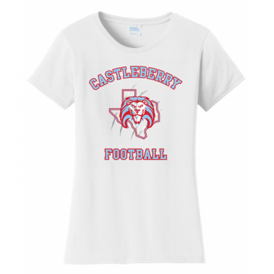 Women's White Football Tee