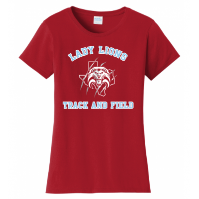 Women's Red Lady Lions T&F Tee