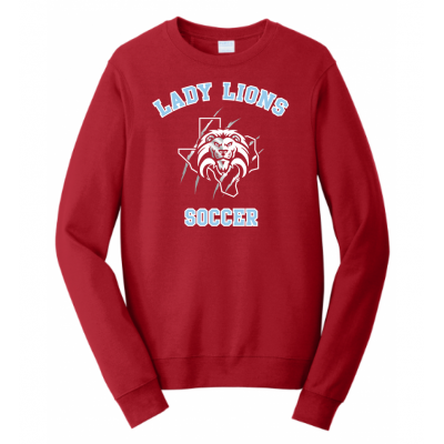 Unisex Red Lady Lions Soccer Sweatshirt