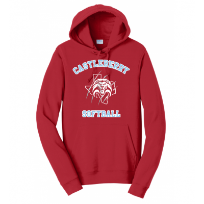 Unisex Red Softball Hoodie
