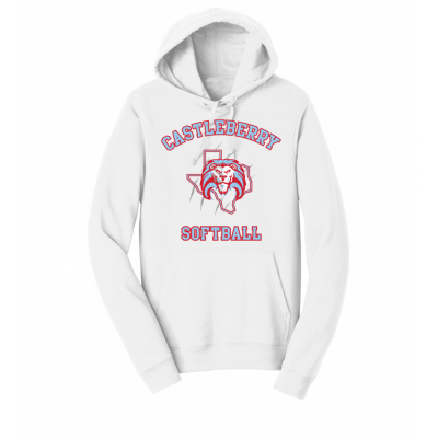 Unisex White Softball Hoodie