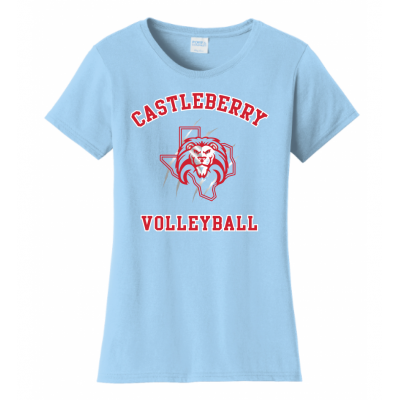 Women's Light Blue Volleyball Tee