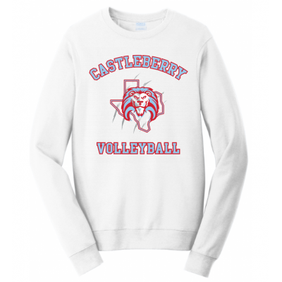 Unisex White Volleyball Sweatshirt