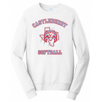 Unisex White Softball Sweatshirt