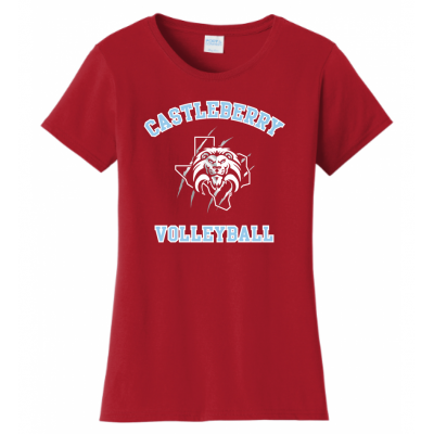 Women's Red Volleyball Tee