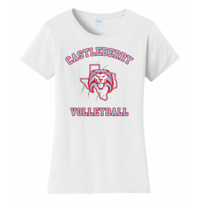 Women's White Volleyball Tee