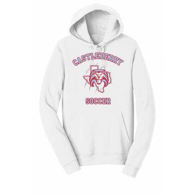 Unisex White Soccer Hoodie