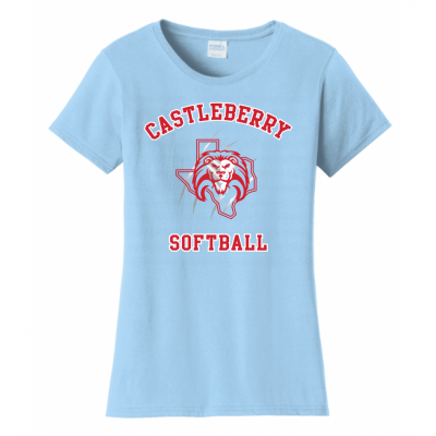 Women's Light Blue Softball Tee