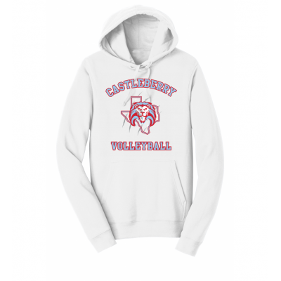 Unisex White Volleyball Hoodie