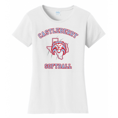 Women's White Softball Tee