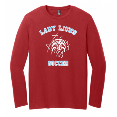 Unisex Red Lady Lions Soccer LS
