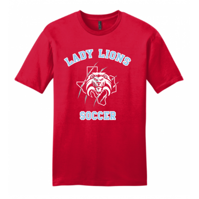 Men's Red Lady Lions Soccer Tee