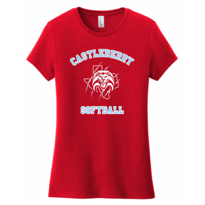 Women's Red Softball Tee