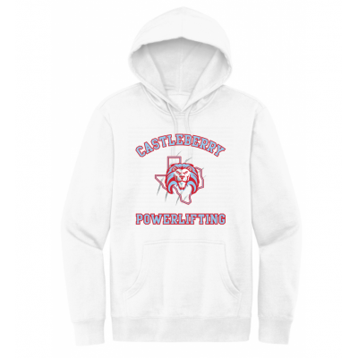 Unisex White Powerlifting Hoodie