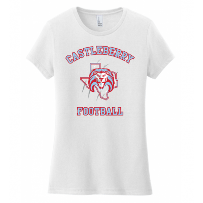 Women's White Football Tee