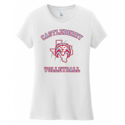 Women's White Volleyball Tee