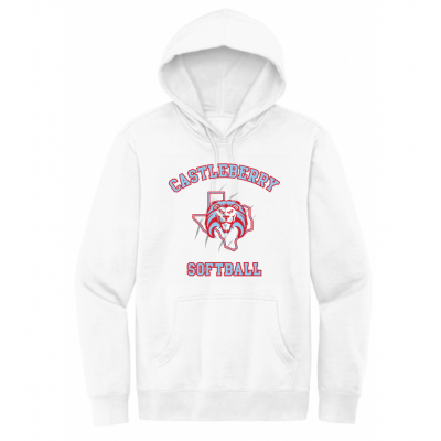 Unisex White Softball Hoodie