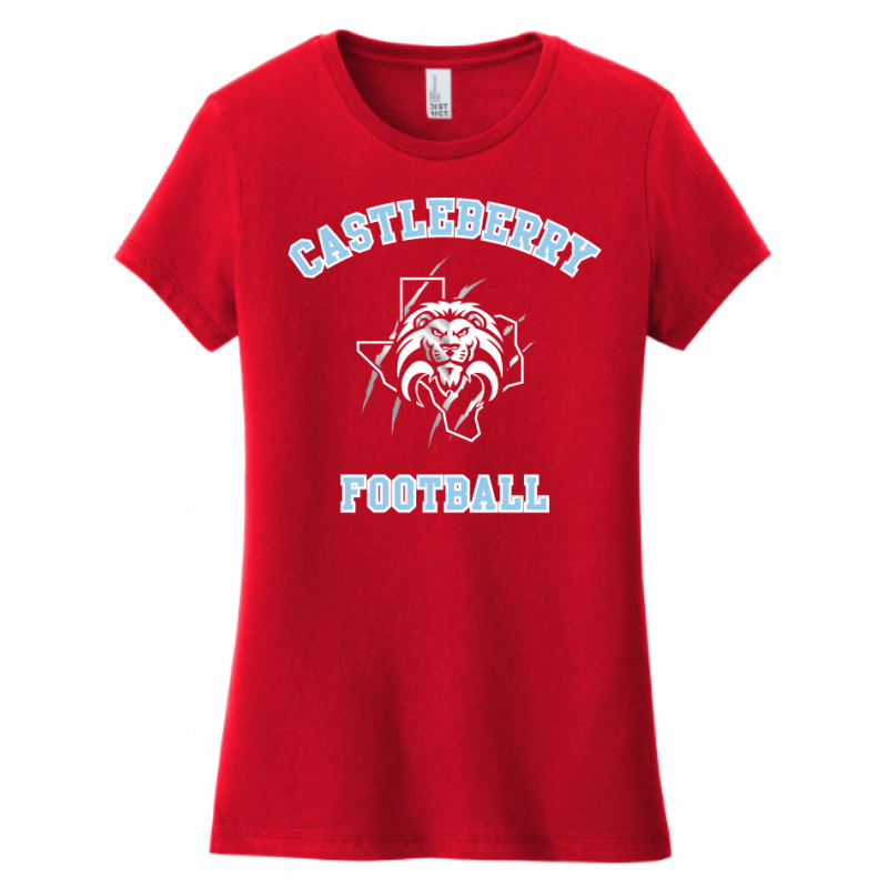 Women's Red Football Tee