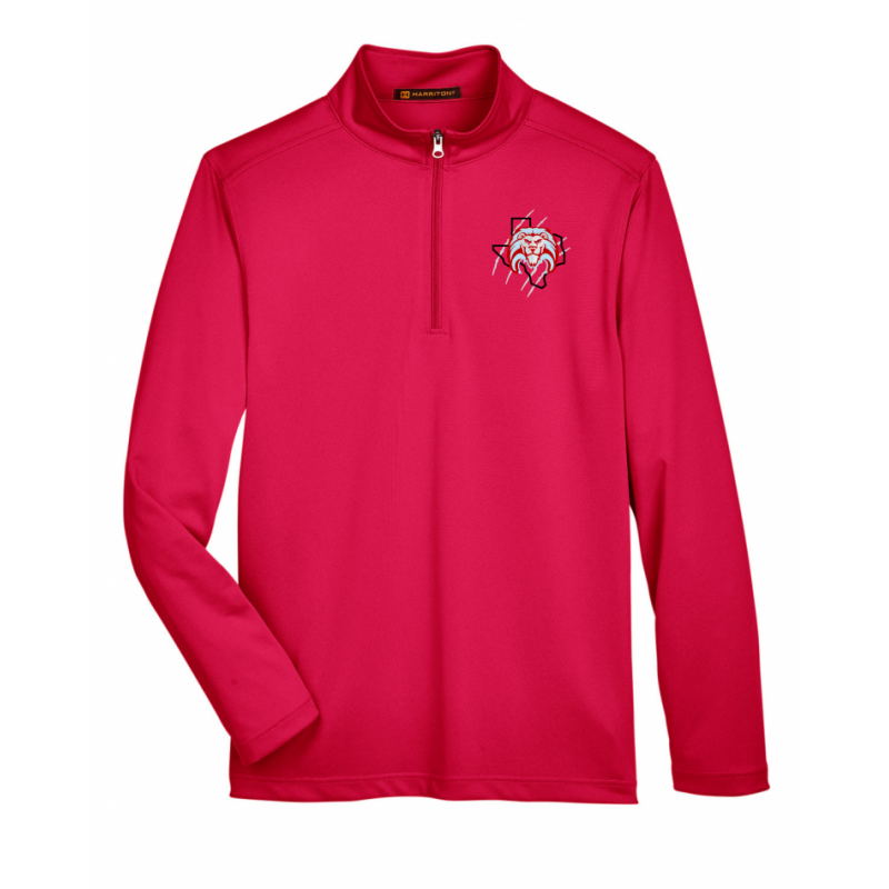 Men's Red Harriton Quarter Zip