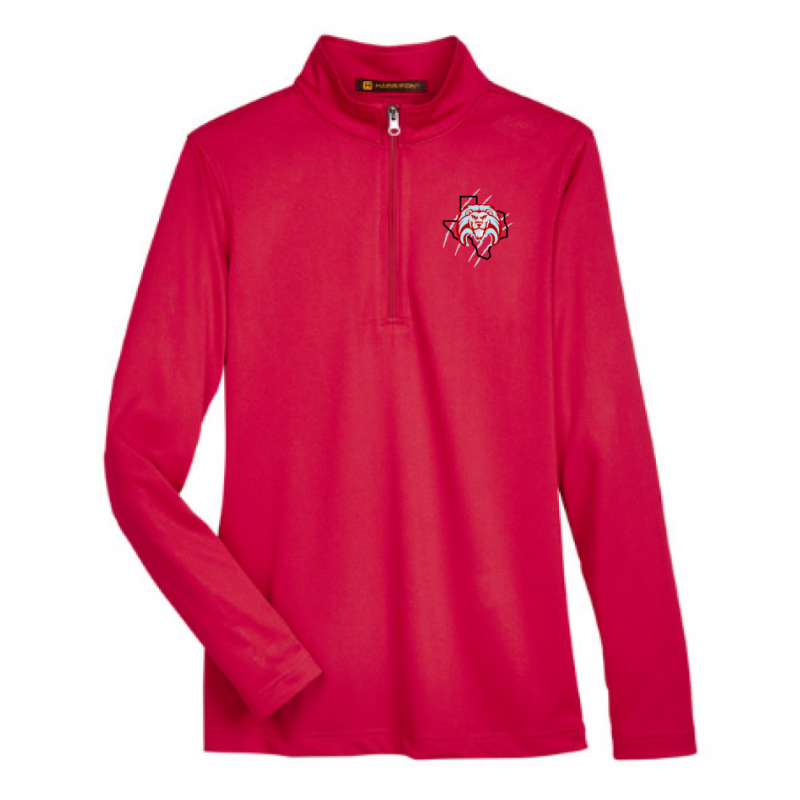 Women's Red Harriton Quarter Zip