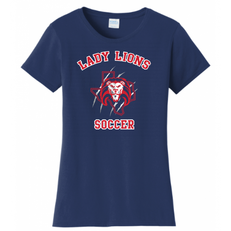 Women's Navy Lady Lions Soccer Tee