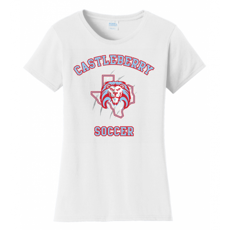 Women's White Soccer Tee
