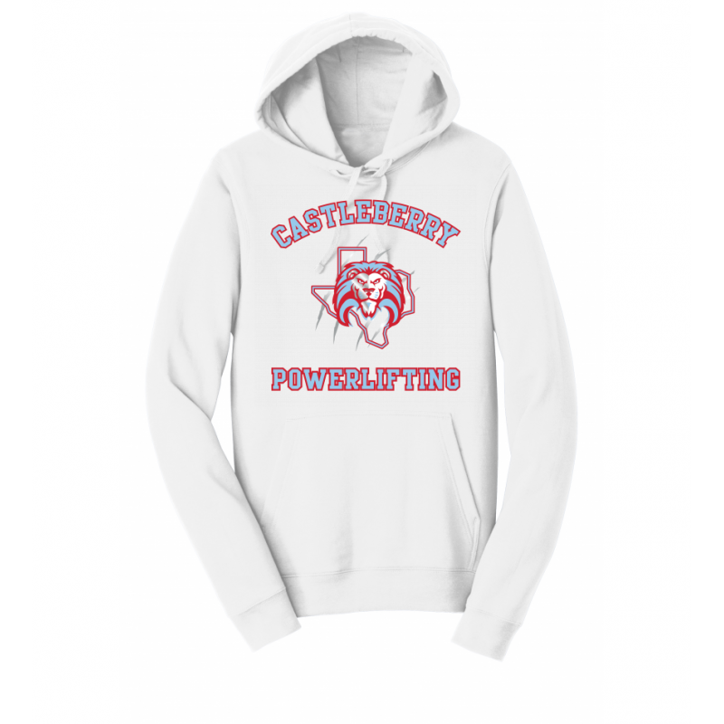 Unisex White Powerlifting Hoodie