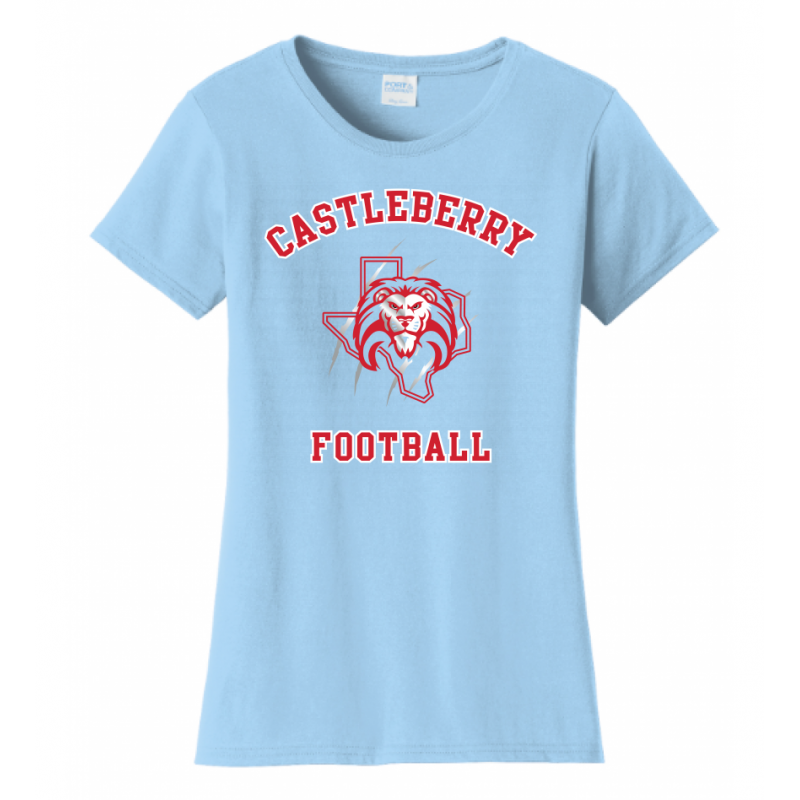 Women's Light Blue Football Tee