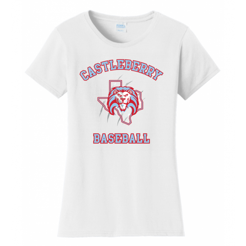 Women's White Baseball Tee