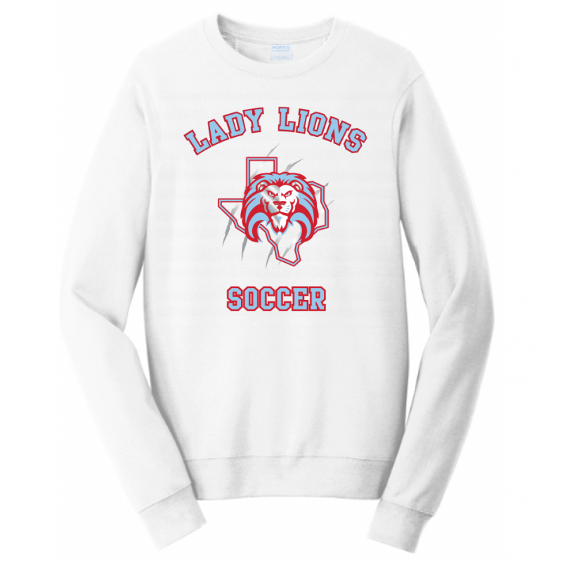 Unisex White Lady Lions Soccer Sweatshirt