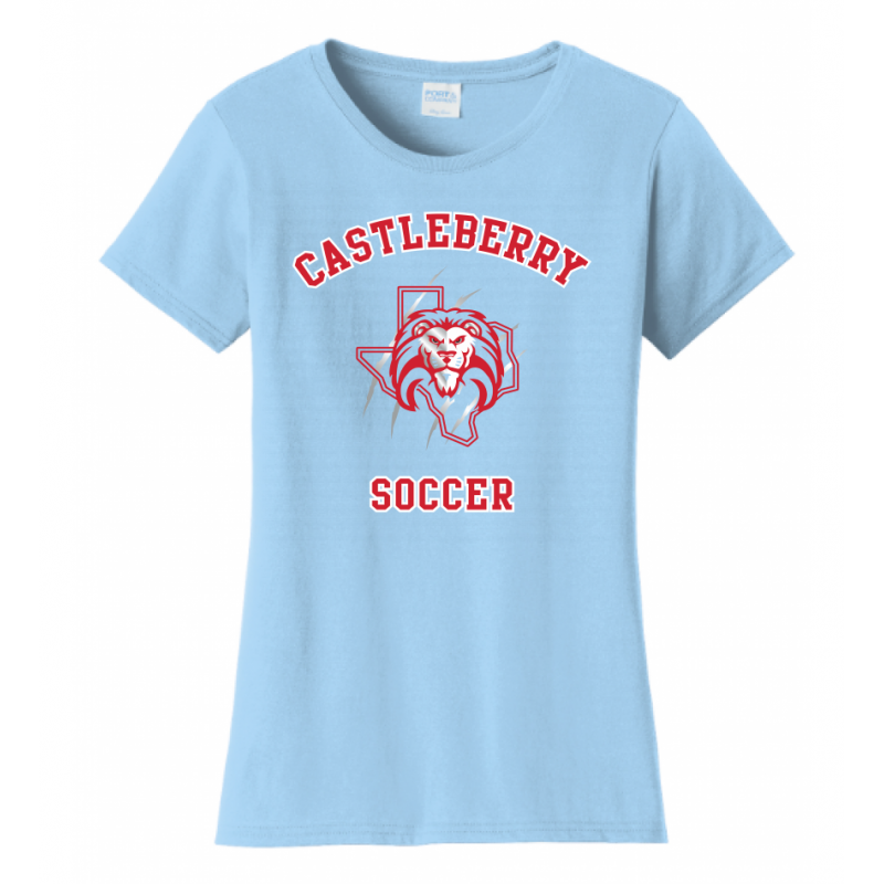 Women's Light Blue Soccer Tee